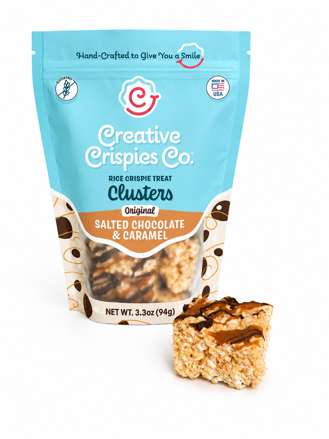 Crispie Clusters - Dark Chocolate, Caramel & Sea Salt (Our Original Clusters Flavor) 3.3oz