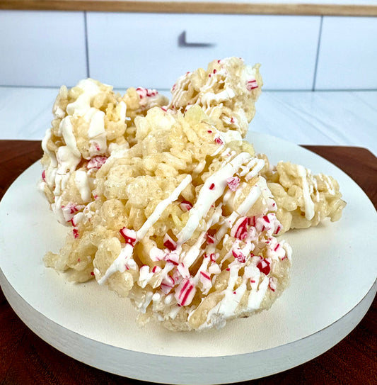 "Clusters" Peppermint Crunch White Chocolate Drizzle Crispie Mix Clusters