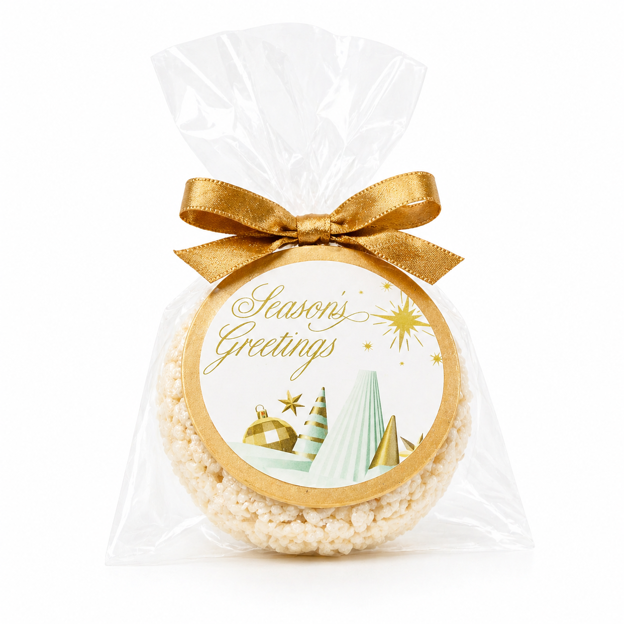 Seasons Greetings Message Rice Crispie Treats