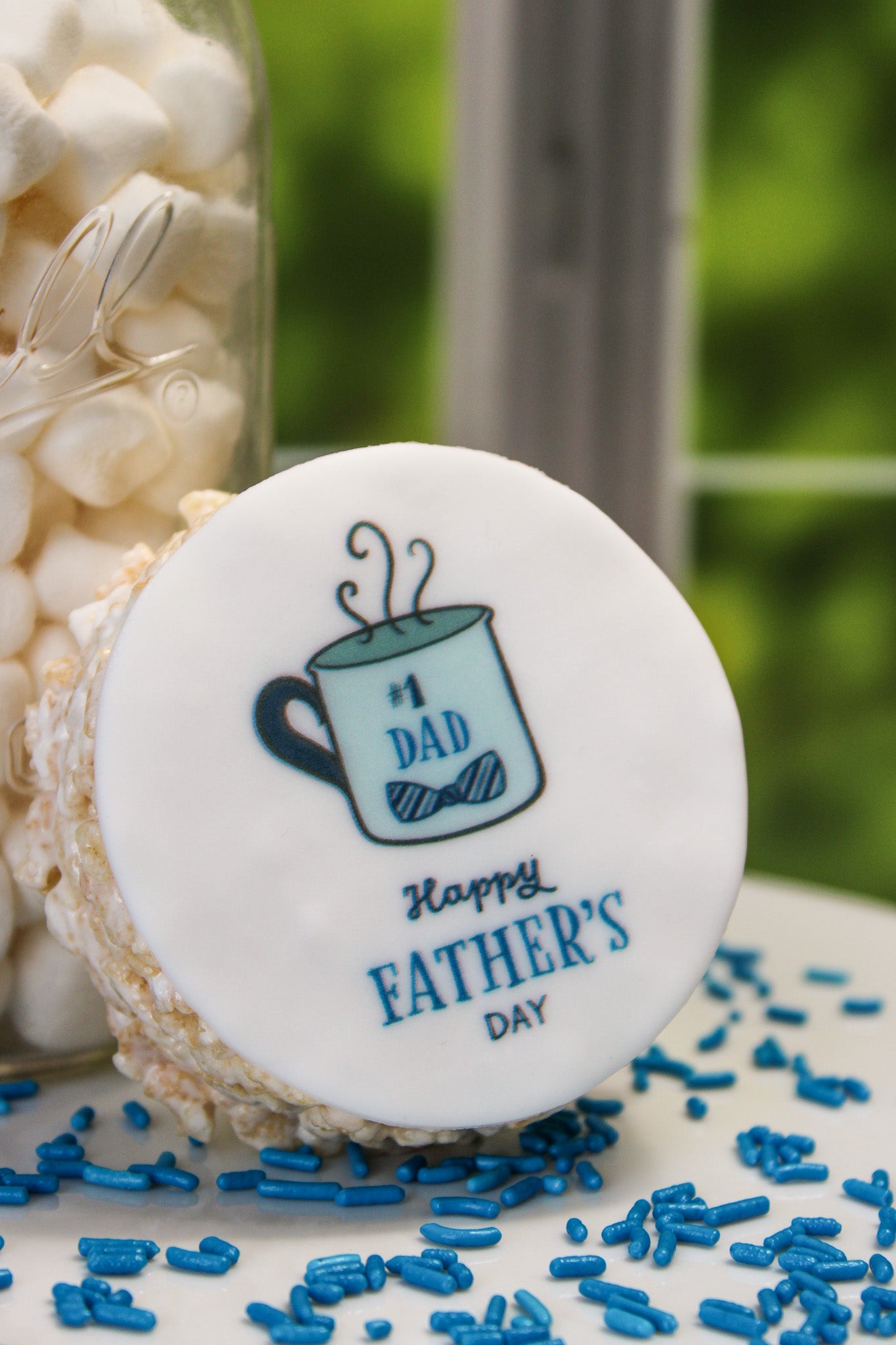 Father's Day Message Round Rice Crispie Treat