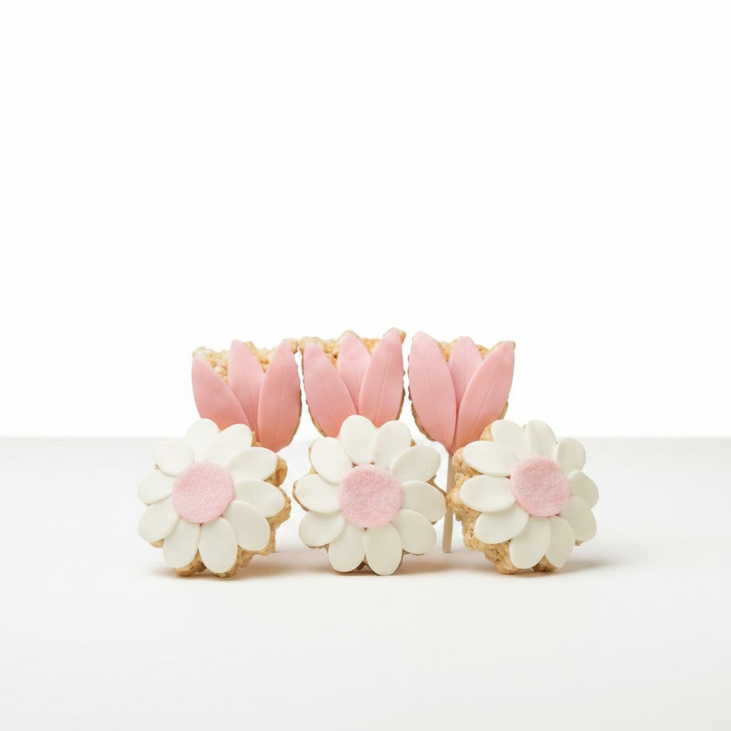 Pink Flower Rice Crispie Treats Collection