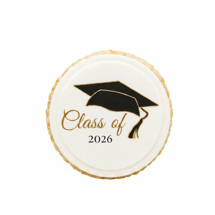 Graduation Message Round Rice Crispie Treats