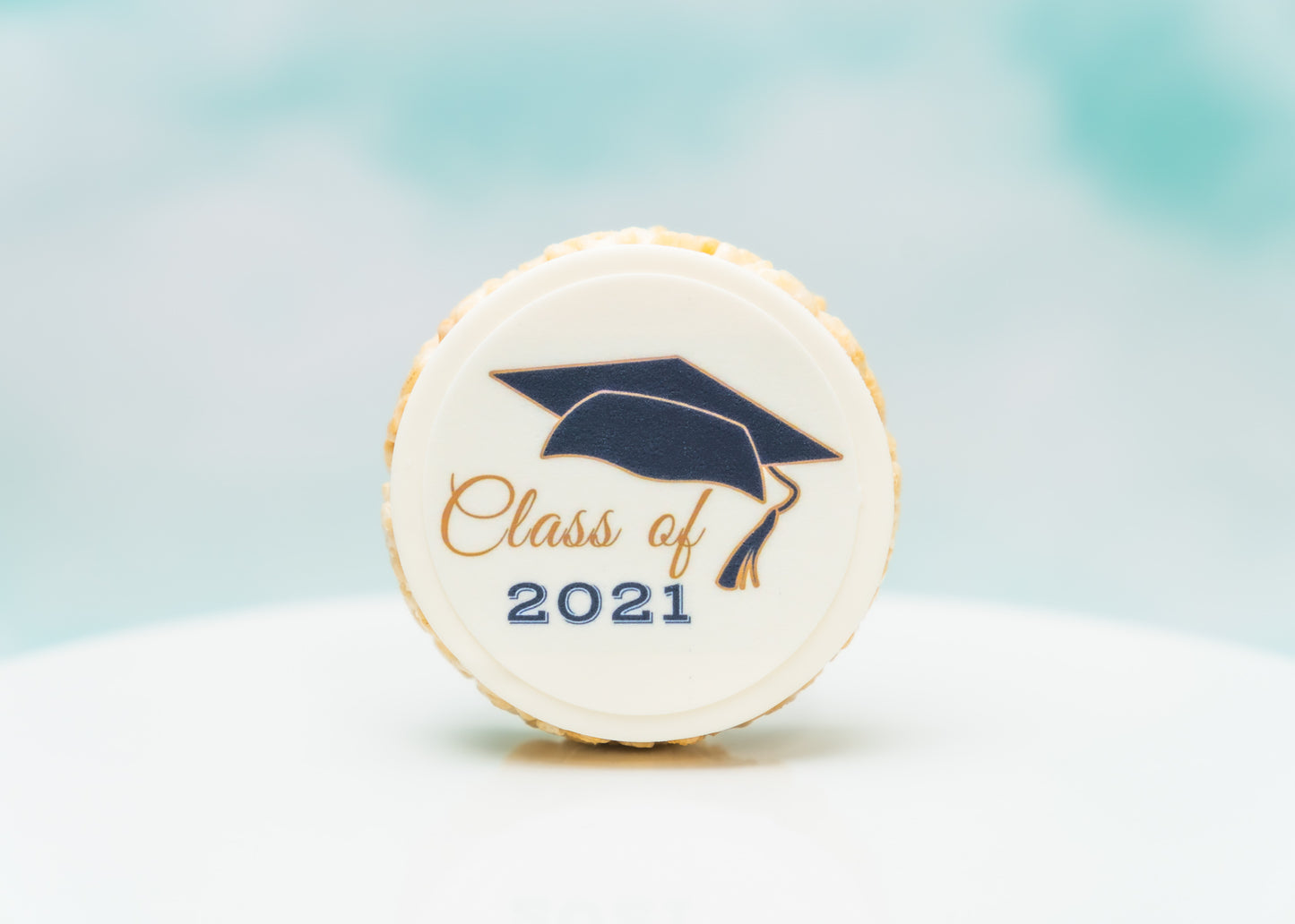 Graduation Message Round Rice Crispie Treats