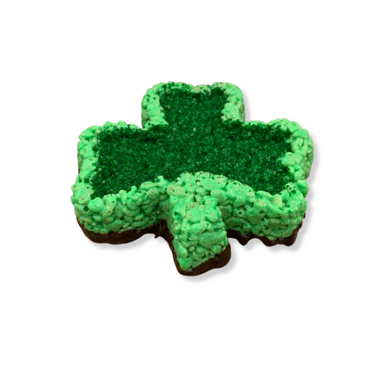 Mint-Chocolate Shamrock Rice Crispie Treats