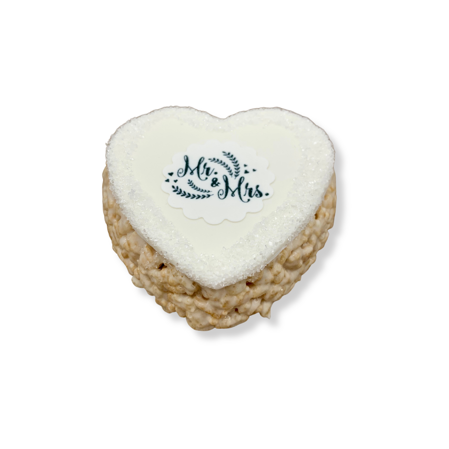 Personalized Heart Wedding Rice Crispie Treats