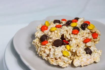 Chocolate Peanut Butter Cup Crispie Mix Clusters