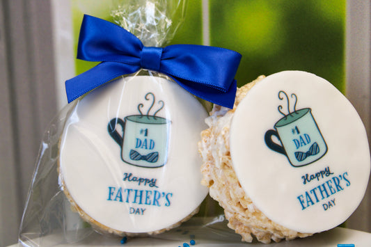 Father's Day Message Round Rice Crispie Treat