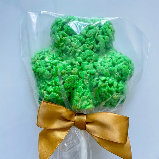 Saint Patrick's Day Thick Shamrock Rice Crispie Treats