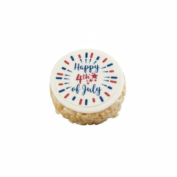Fourth of July Message Round Rice Crispie Treats