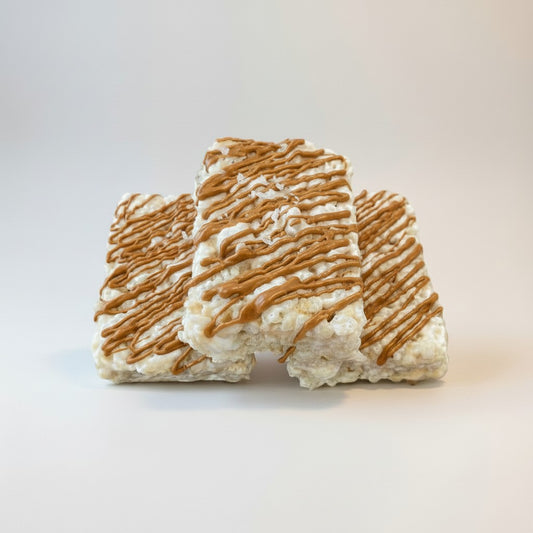 Peanut Butter Drizzled Crispie Treat