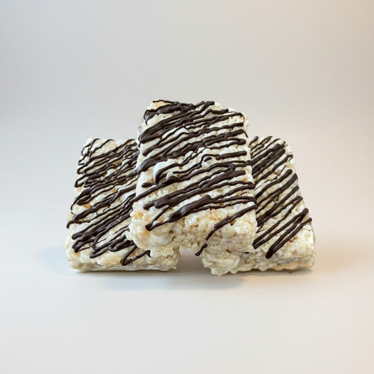 Dark Chocolate Drizzled Crispie Treat