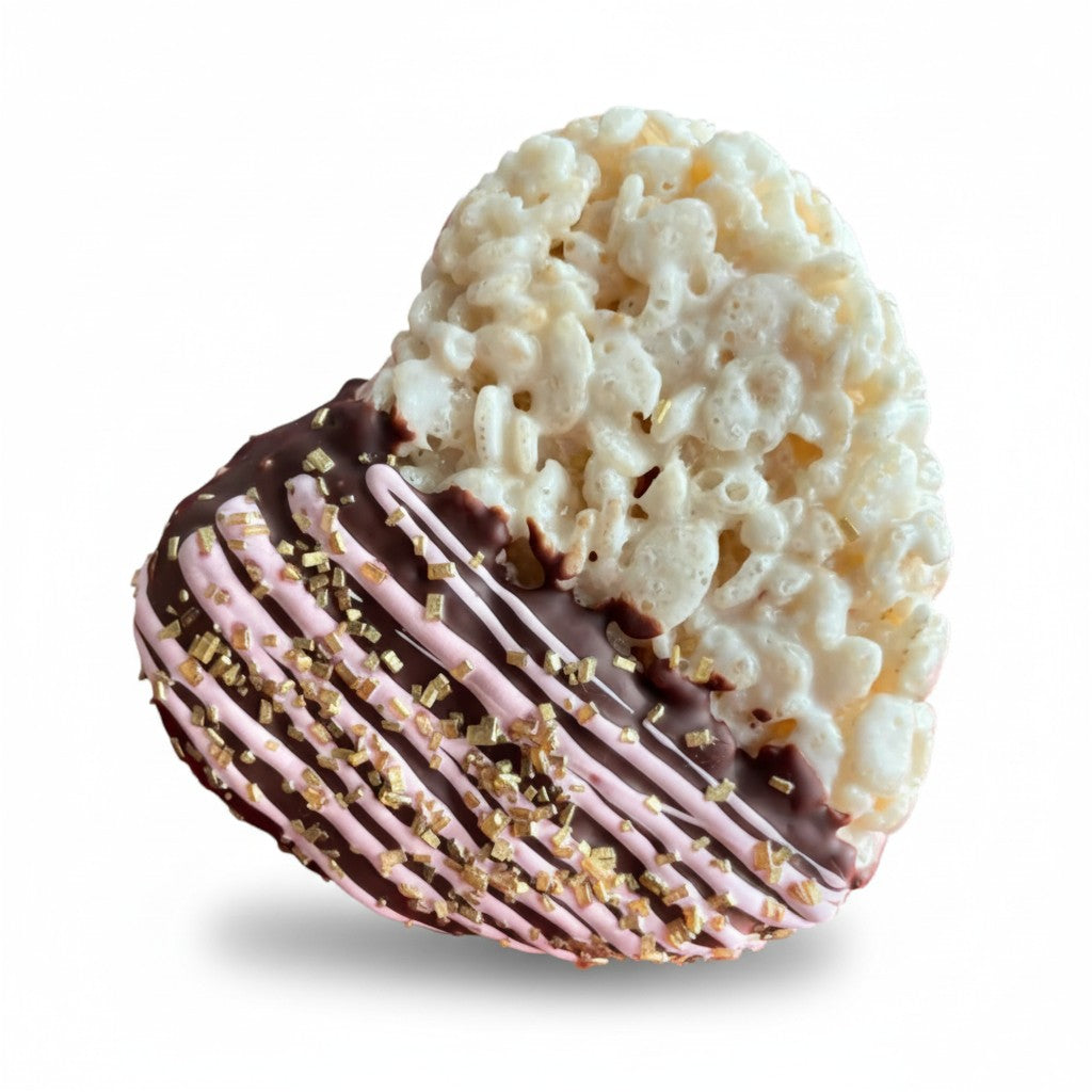 Chocolate Dipped Heart Rice Crispie Treats