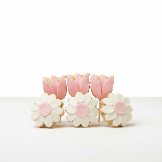 Pink Flower Rice Crispie Treats Collection
