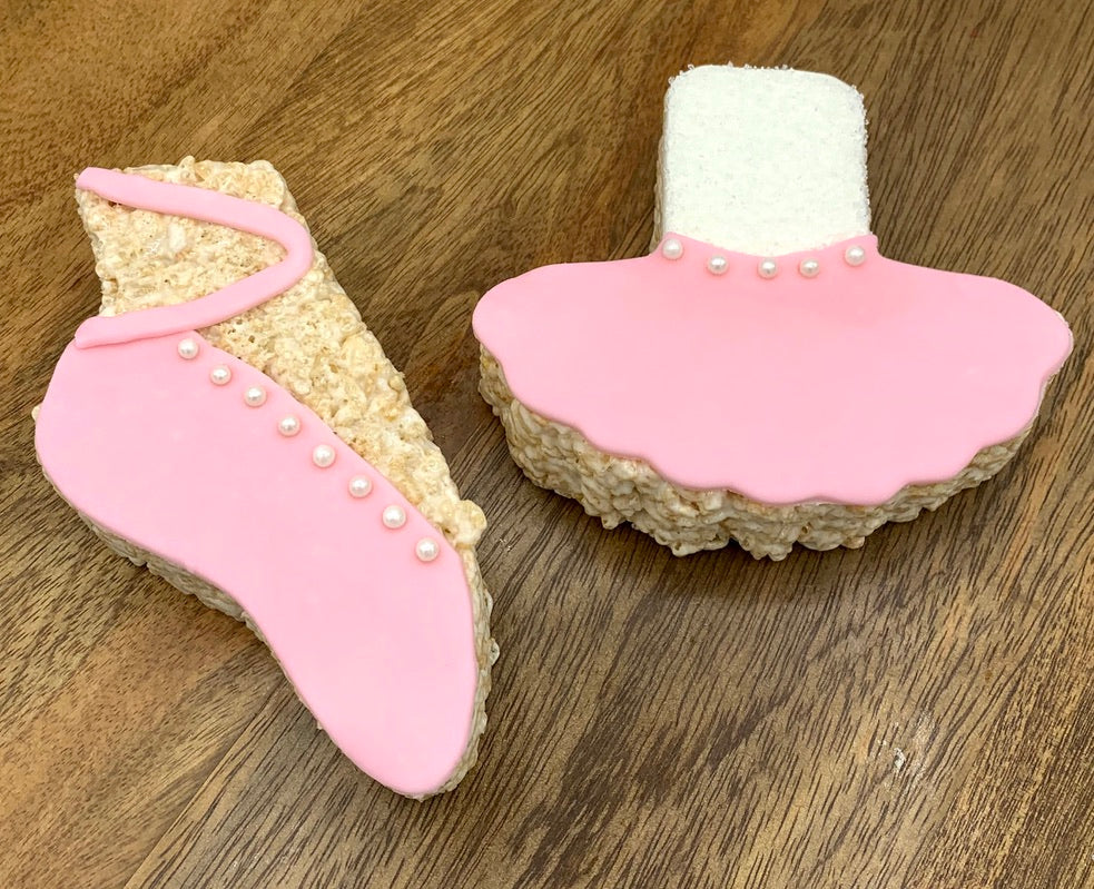 Ballet Tutu and Pointe Shoe Rice Crispie Treats