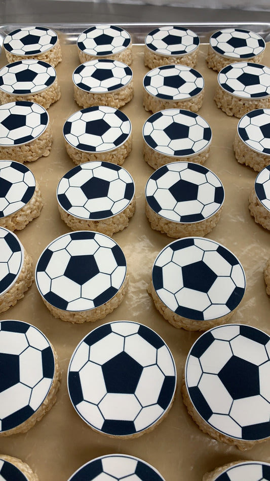 Soccer Ball Rice Crispie Treats