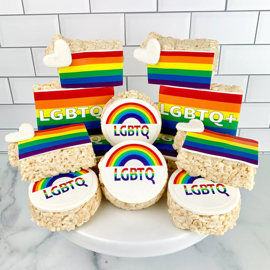 LGBQT Assortment Logo Rice Crispie Treats