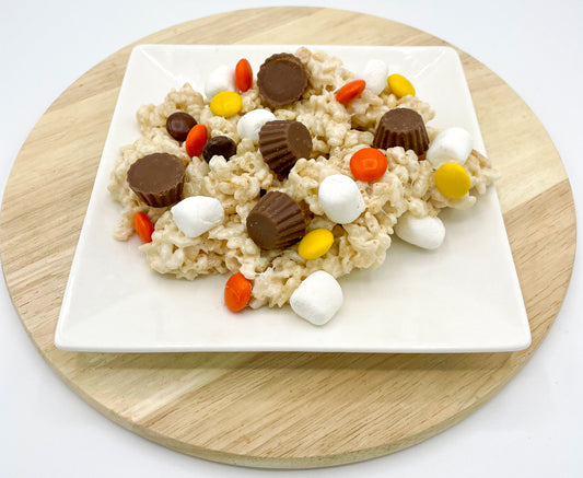 Chocolate Peanut Butter Cup Crispie Mix Clusters