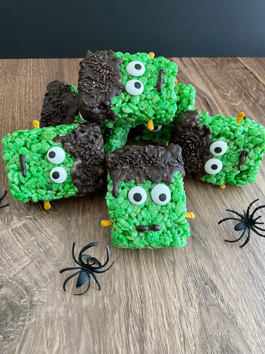 Halloween "Frankenstein" Rice Crispie Treats