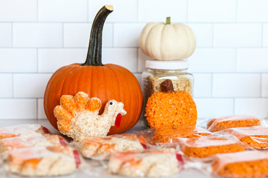 Turkey and Pumpkin Rice Crispie Treats