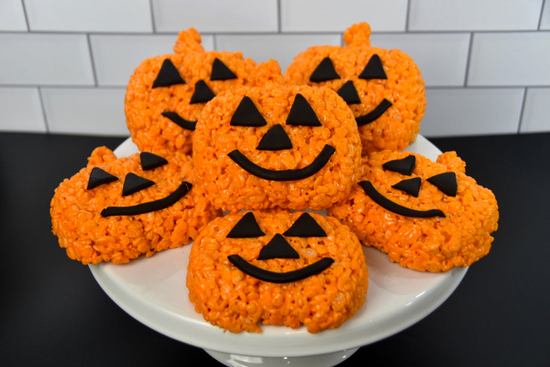 Halloween Pumpkin Jack O' Lantern Rice Crispie Treats
